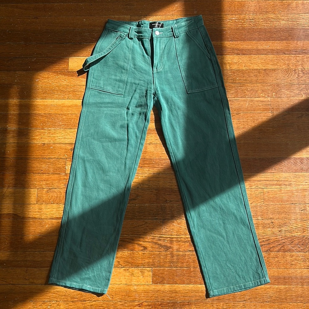 White Fox Boutique Green Cargo Jean Pants